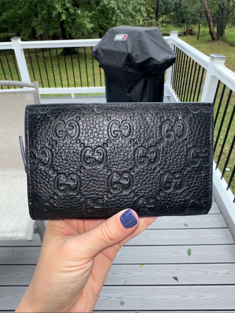 Gucci Black Embossed GG Leather Wallet